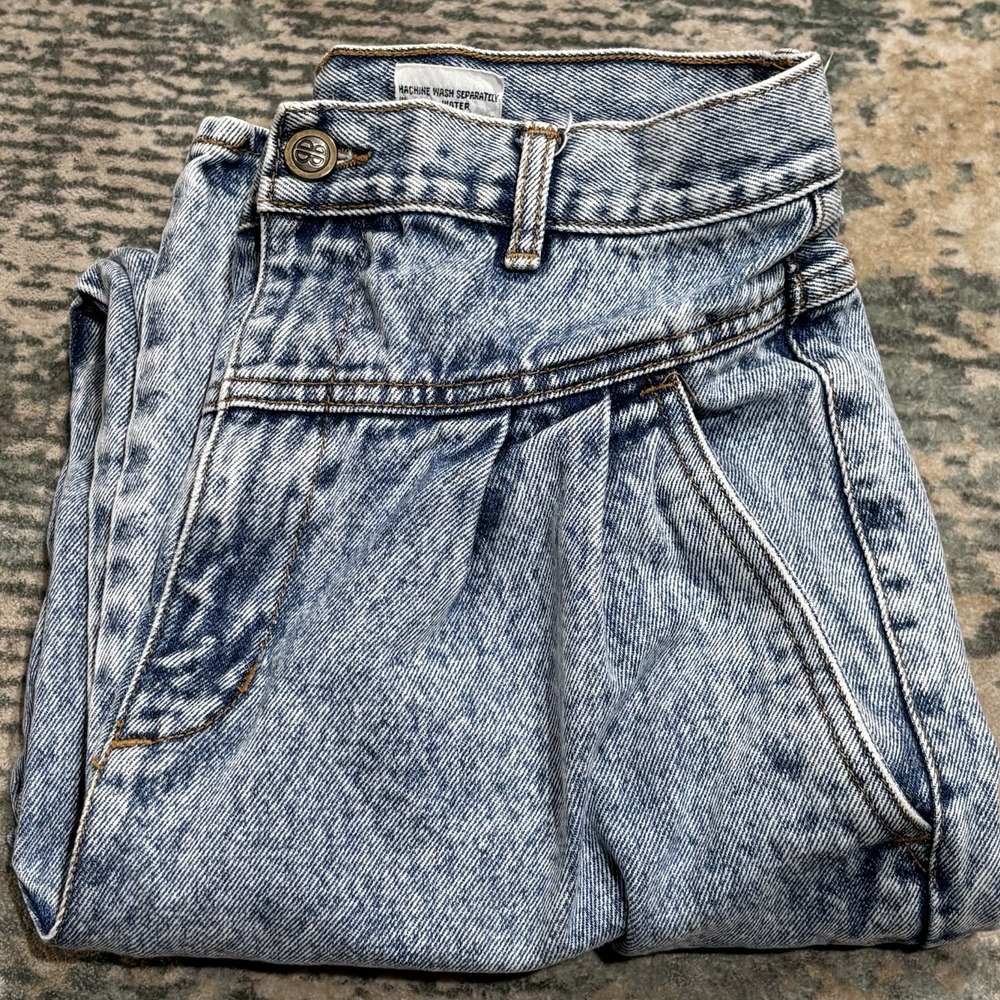 VTG 80s 90s Bill Blass Acid Wash Mom Jeans Pleated High Waist Tapered Denim 10
